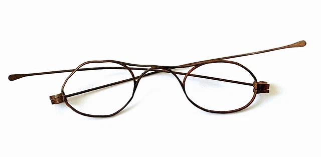 Antique Wire Rim Glasses Small Child Very Old Collectible Display Item Primitive