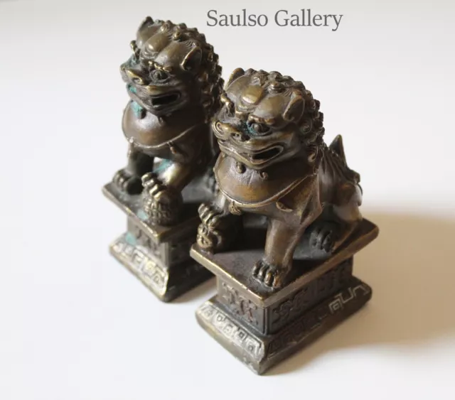 Late Qing Dynasty antique Foo Dogs from prominent estate