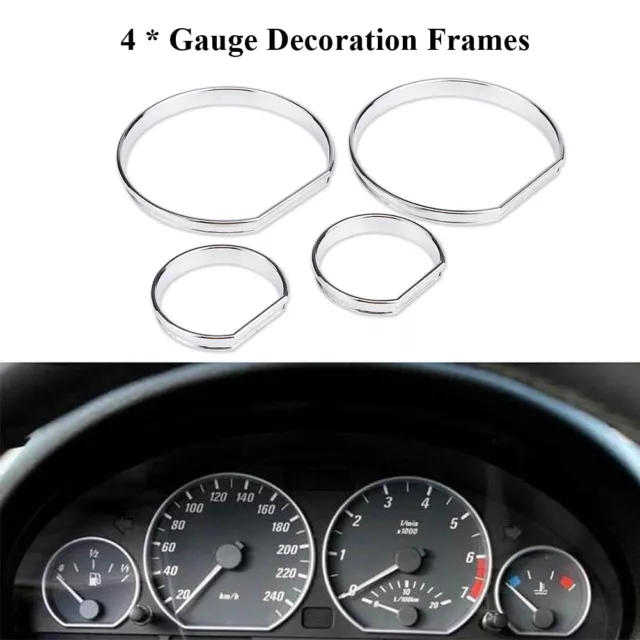 4 pcs Voiture Compteur De Vitesse  Jauge Décoration Cadre Cadran Anneaux