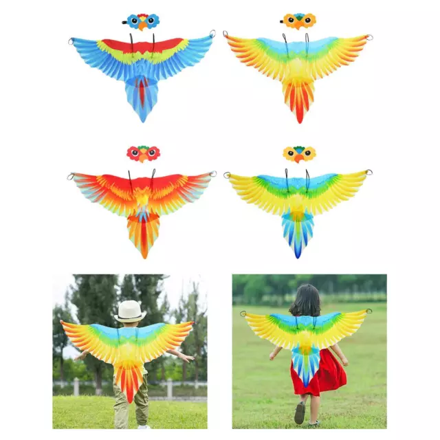 Kids Bird Costume Set Parrot Wings Cape with Mask Kids Halloween Costume Dress