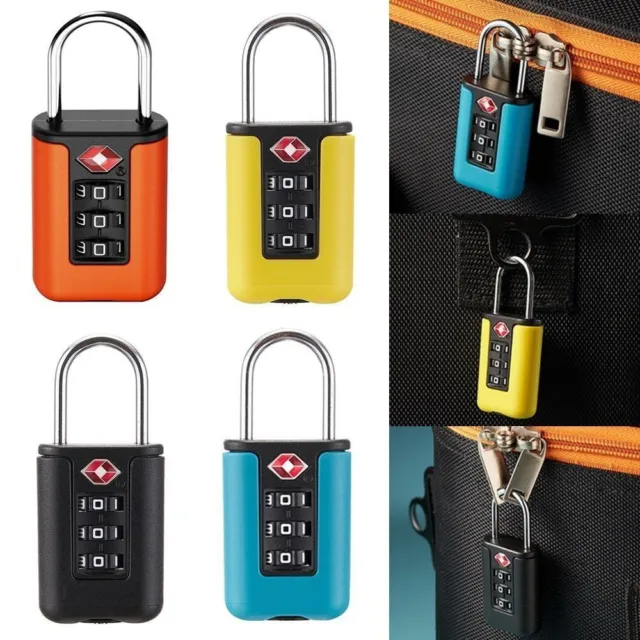Anti-theft 3 Digit Combination Lock TSA Suitcase Luggage Coded Lock  Travel