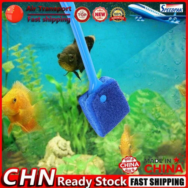 Longue Poignée Fish Tank Verre Essuyer En Plastique Éponge Algues Nettoyant Pour