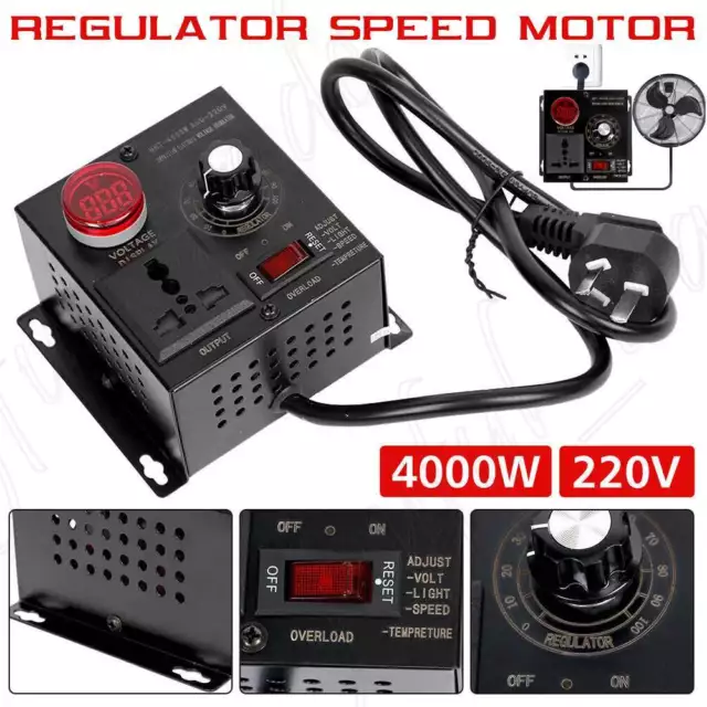 220V 4000W SCR Variable AC Voltage Regulator Speed Motor Fan Dimmer Controller