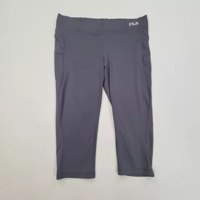 FILA Pants Womens Large Gray Capri Sport Running Performance Gym Comfort Ladies