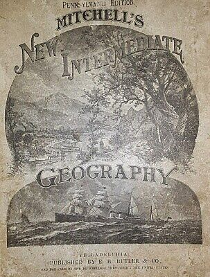 1883 S.A. Mitchell's Geography Map ~ UNITED STATES w/ WESTERN TERRITORIES 3
