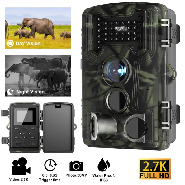 Trail Wildlife Camera Trap Game 58 MP 2.7K Hunting Cam PRO Night Vision UK