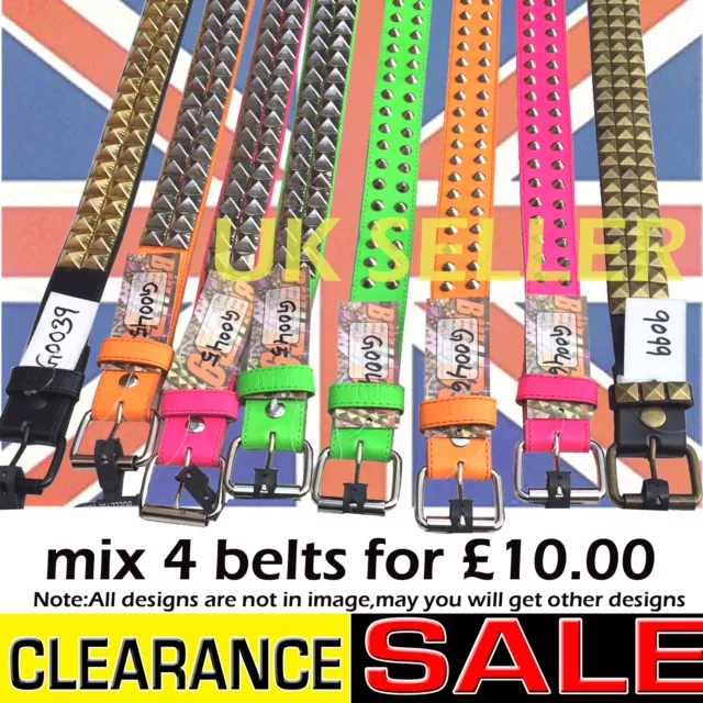 Clearance offer of mix conical pyramid studded gothic punk adult jean wear belts