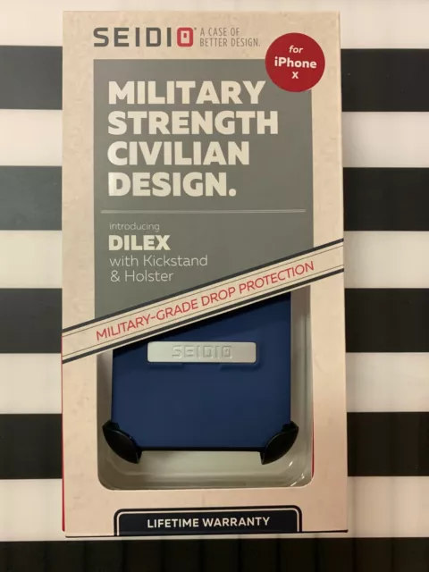 SEIDIO Dilex COMBO with Kickstand & Holster - iPHONE X Blue/Black  *N*E*W*