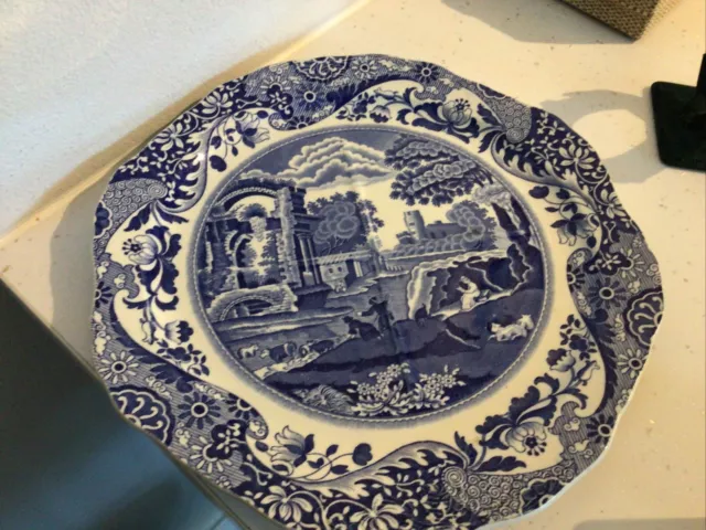 Vintage Copeland Spode Blue Italian Cake/Serving Plate 10 Inch