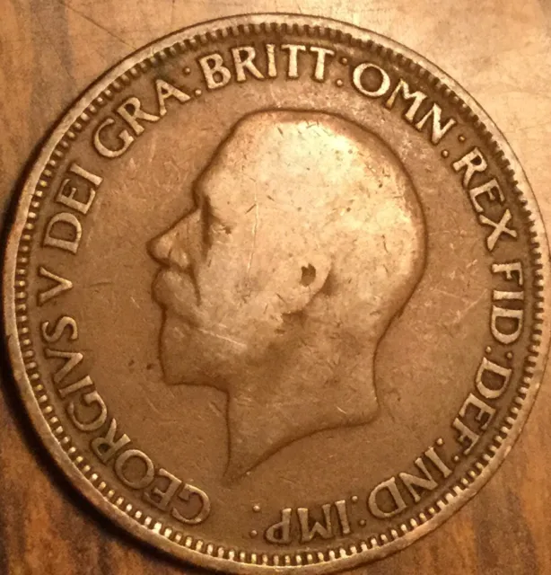 1929 Uk Gb Great Britain Half Penny Coin 2