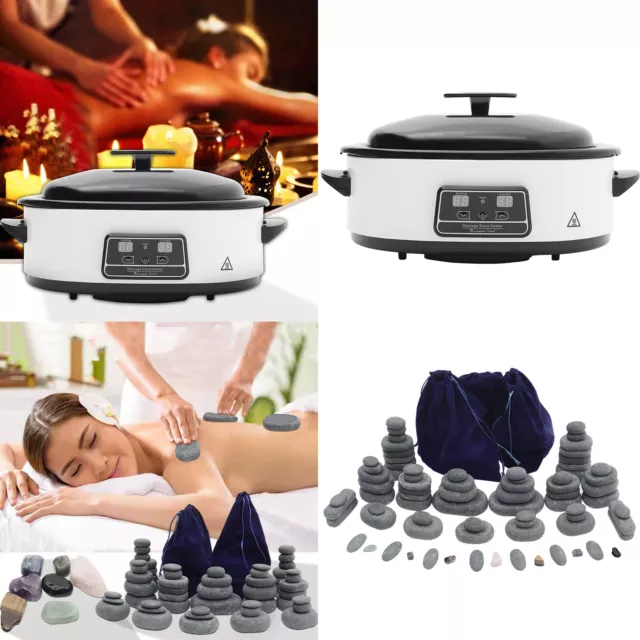 Massage Heater Hot Stone Kit Digital Warmer Heating Basalt Stones Rock Spa Salon