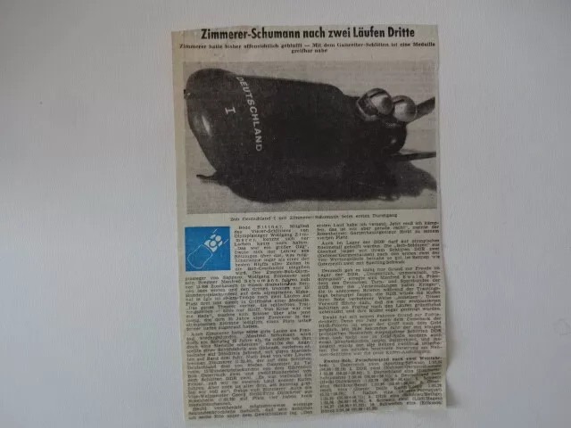 Zeitungsausschnitt 1976 Innsbruck / Zimmrerer nsach zwei Läufen Dritte