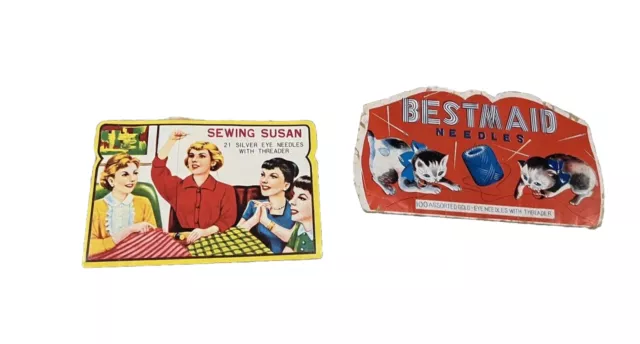 Vintage Sewing Susan Best Maid Advertising Sewing Needle Packs Retro Nostalgia