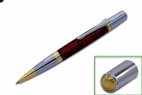 Gold & Chrome Accents Gallant Pen Woodturning Kit