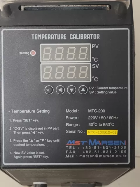 TEMPRATURE CALIBRATOR MST Marsen MODEL MTC-200 - FREE SHIPPING