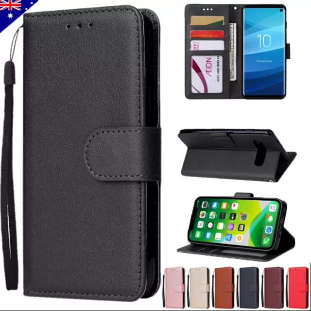 For Samsung Galaxy J3 J5 J7 J8 A6 A7 A8 Plus 2018 Flip Leather Wallet Case Cover