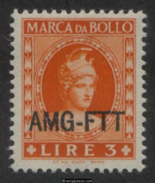 AMG Trieste Fiscal Revenue Stamp, FTT F42A mint, VF