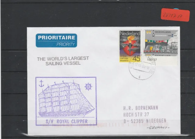 Ship postcard / Prioritaire with ship stamp S/V Royal Clipper 2000