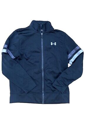 Under Armour Boys Youth Small Black Track Jacket Full Zip