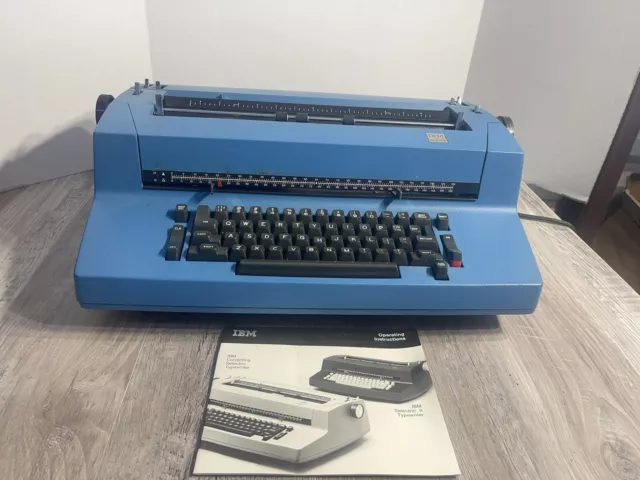 Vintage IBM Correcting Selectric II Typewriter - Blue -Tested Works cover/manual