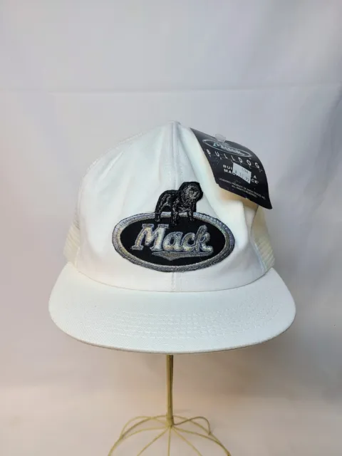 NWT Vintage K Products Mack Trucks Embroidered Snapback Hat USA White READ DESC.