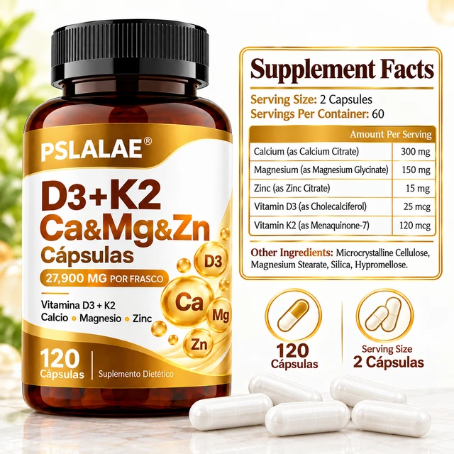 D3 K2 CALCIUM Magnesium Zinc Capsules 120pcs - Bone Teeth Immune Health ...