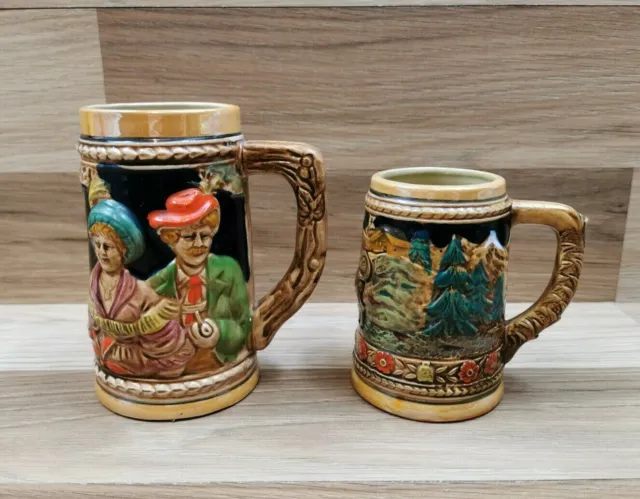 2 x Vintage Ceramic Beer Steins