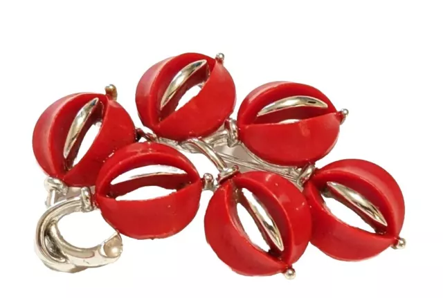 Lisner Jewelry Pin Red Tulip Thermoset Lucite Vintage Brooch