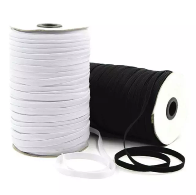 Flat Corded Elastic Black/White For Waistbands Cuff Sewing Dressmaking Tailoring