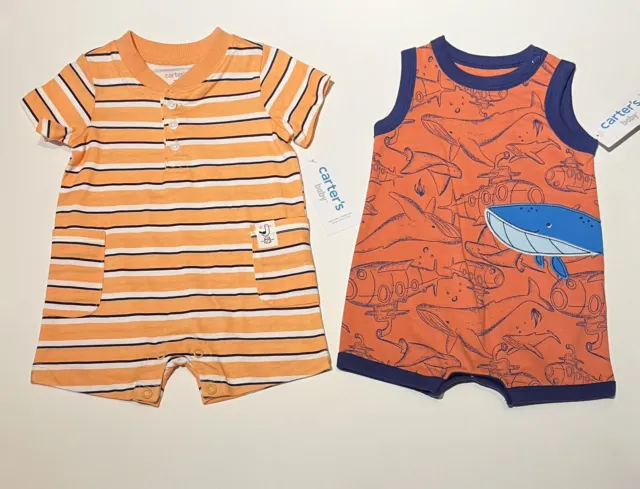 New Baby Boy Clothes 3 Months Romper Creeper Carters Lot Of 2 Summer Outfit