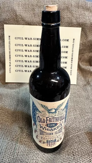 Civil War era Reproduction Bottle Old Faithful Patriotic Whiskey Bottle