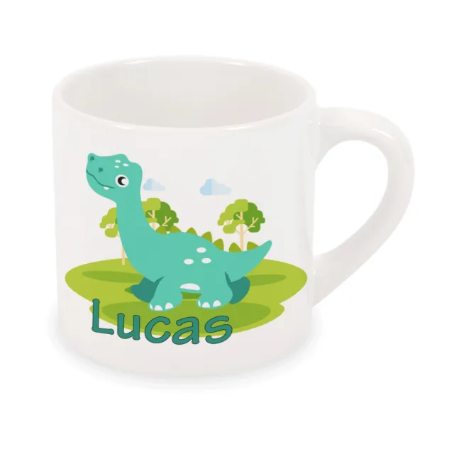 Diseño de dinosaurio personalizado 1, taza para niños, elección de cerámica o irrompible