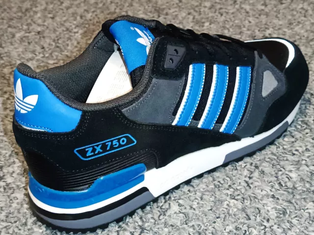 Adidas ZX 750 Originals Herrenschuhe Turnschuhe UK Größe 7 bis 12 M18261 schwarz