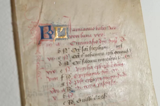 Januar Original Manuskript Pergament 1460 parchment vellum flämisch Stundenbuch