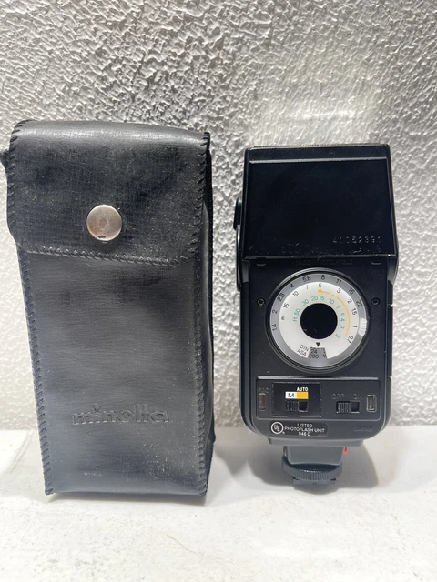 Konica Minolta Auto 128 Shoe Mount Flash for SLR Film Camera Tested & Works #H2
