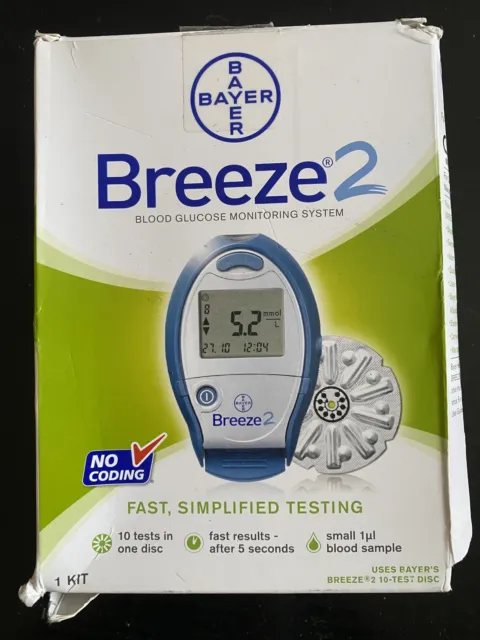 Bayer Breeze 2 Sistema di monitoraggio glucosio nel sangue Exp 08/2012
