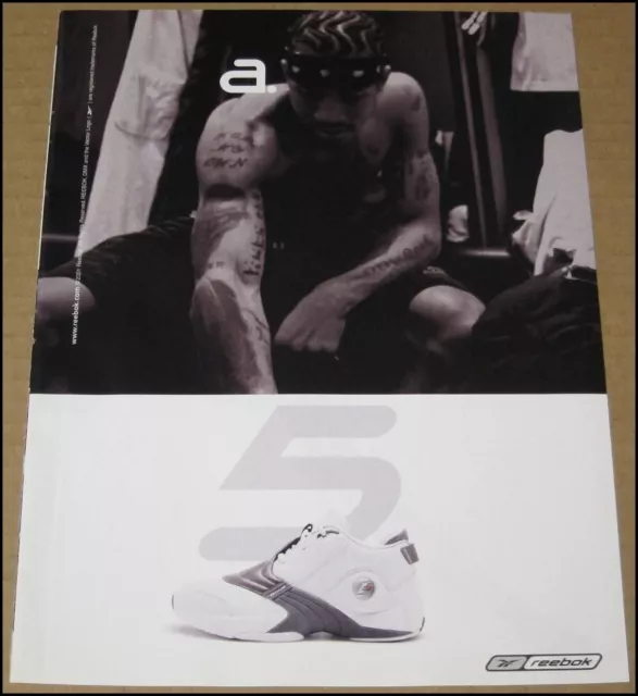 2001 Allen Iverson The Answer 5 Reebok Shoes Print Ad Advertisement 76ers AI