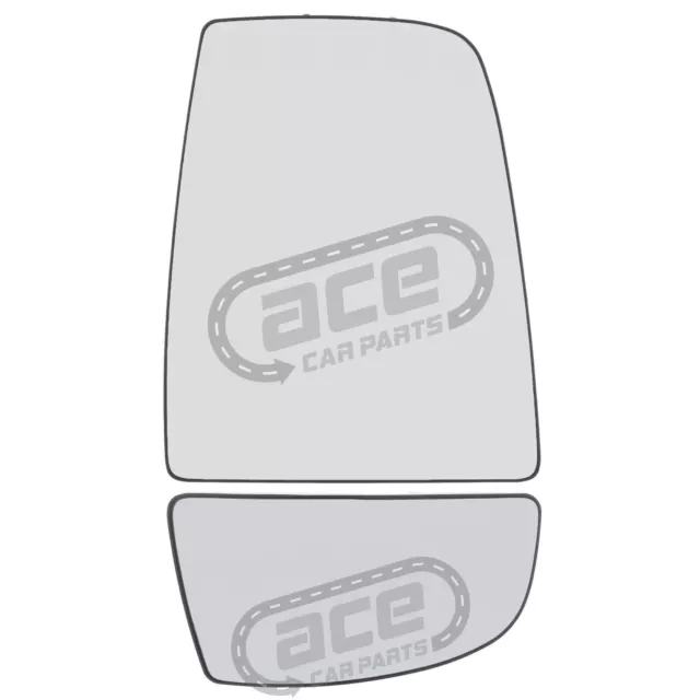 Ford Transit MK8 2014-> Upper & Lower Mirror Glass Set Drivers Side Right Hand