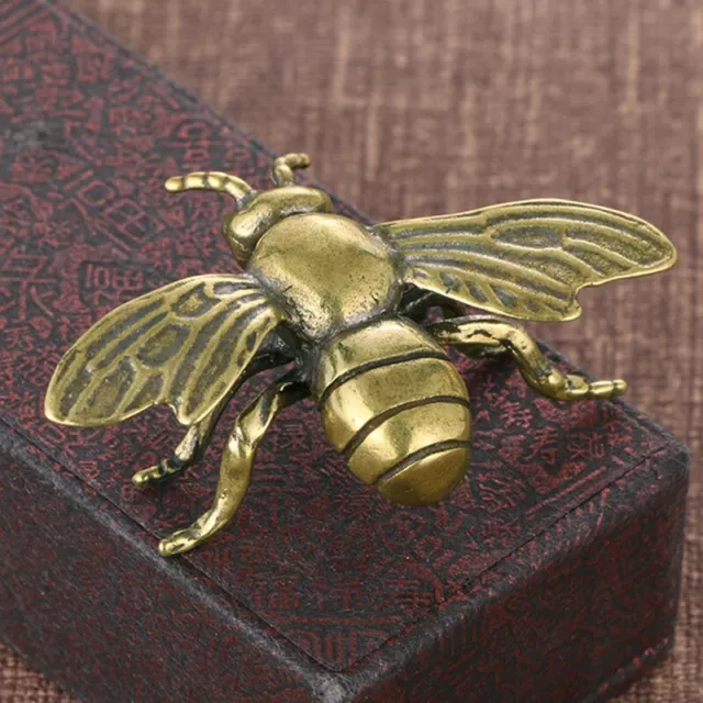 Brass Bee Figurine Statue Animal Figurines Toys Home Office Table Decoration