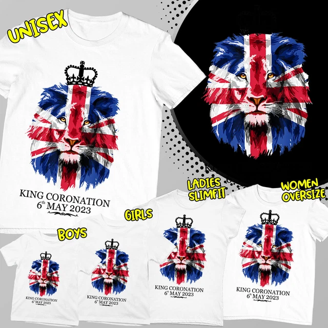 KING CHARLES III Coronation Celebration Union Jack Crown Cotton - Foto 12