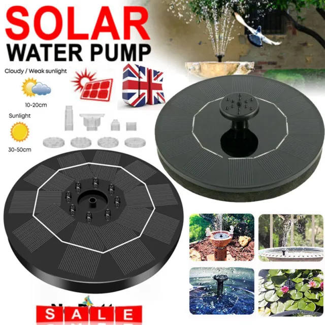 Solar Powered Fountain Pump with LED Light Water Fountain Panel for Garden Pool