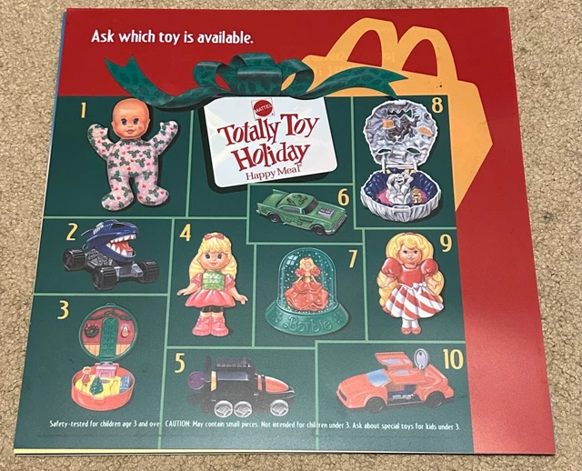 1993 McDonald's Totally Toy Holiday Happy Meal Translite Sign 13 5/8" sq