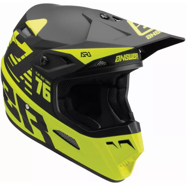 Answer Racing Ar1 Hyper Acid Motocross Helmet Youth Small Black/Yellow 446373