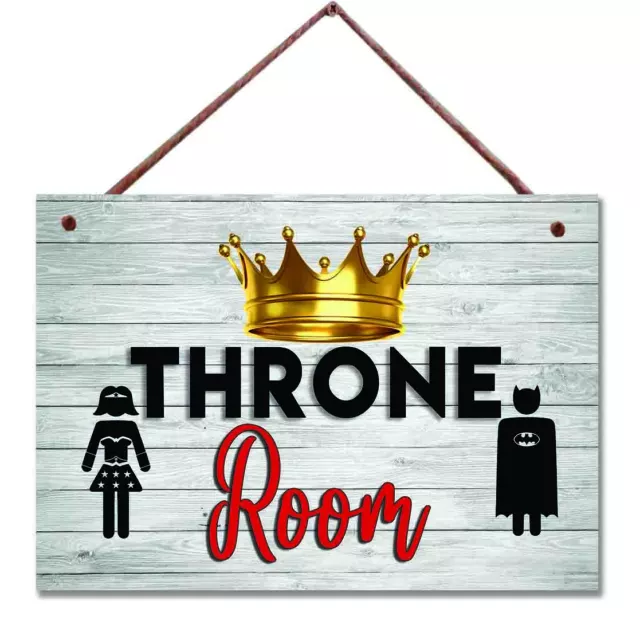 THE THRONE ROOM Toilet SIGN,Bathroom Restroom Sign,Batman FUNNY Wooden Plaque