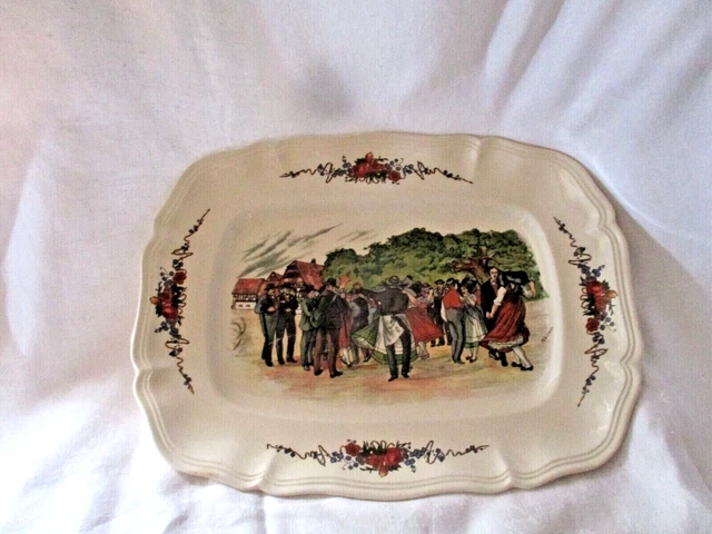 Sarreguemines Obernai  H.Loux  GRAND PLAT  38 cm x 30 cm