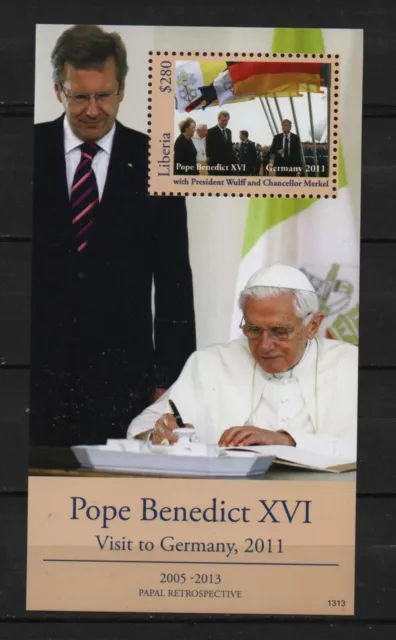 Liberia : Mi.Nr. 6661-64KB  Papst Benedikt XVI.  postfrisch