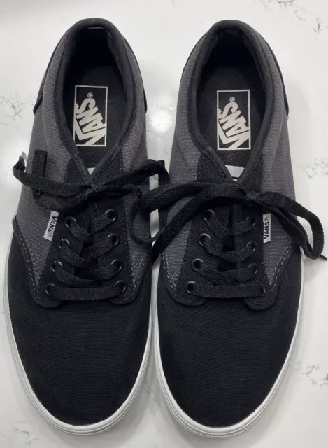 VANS MENS SNEAKERS Off the Wall Black w/ Gray Sz 10 Lace Up Low Shoes ...