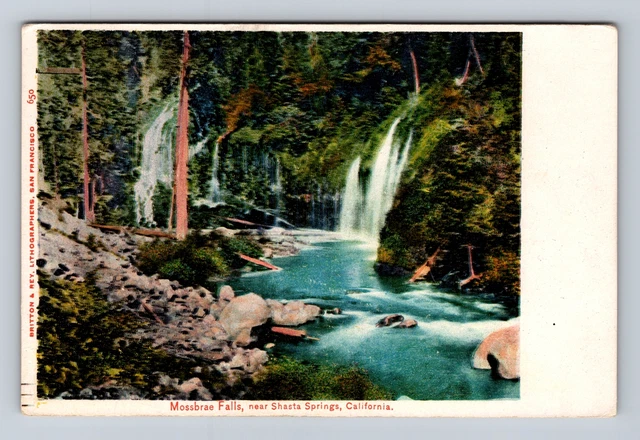 Shasta Springs CA- California, Mossbrae Falls, Antique, Vintage Postcard