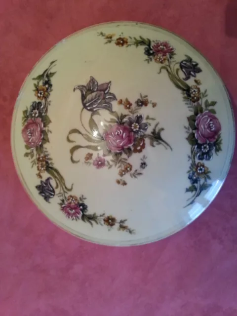 Bonbonniere A Decor De Fleurs En Porcelaine De Limoges H.t.