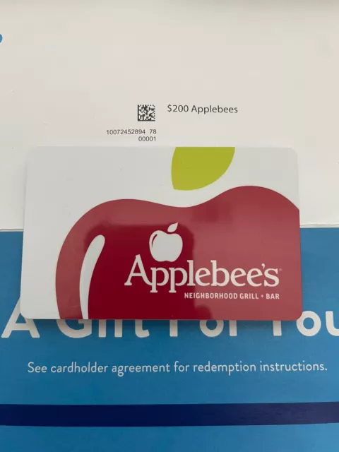 Applebee's Gift Card $200.00 Value. Free Shipping!